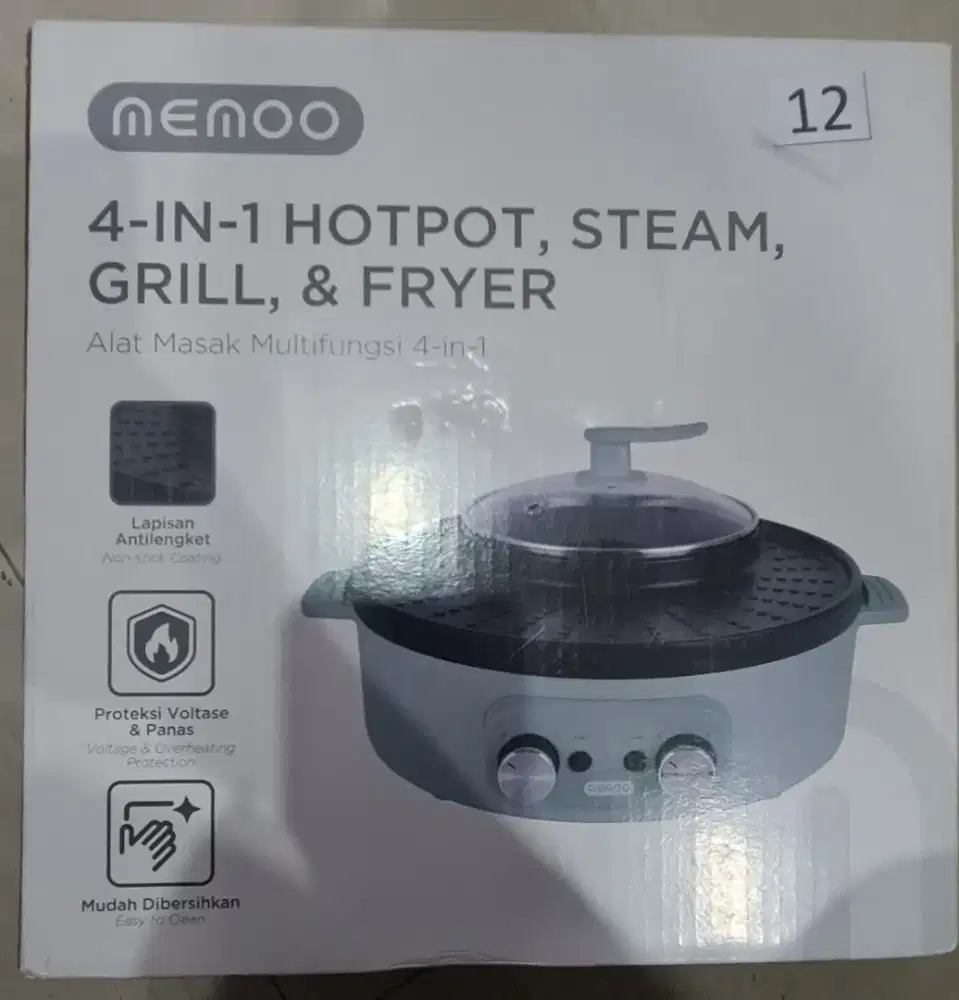 Memoo 4 in 1 Hotpot, steam, grill, & fryer