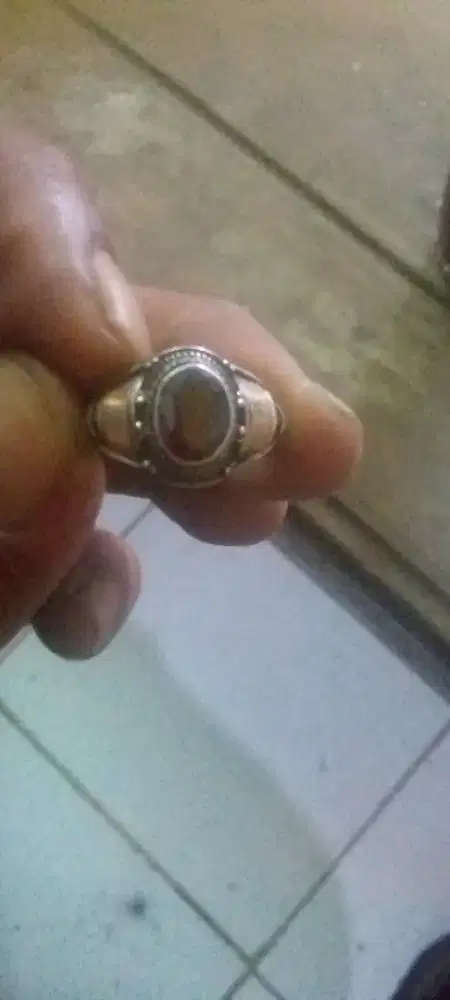 Batu Ruby batang perak lapis emas