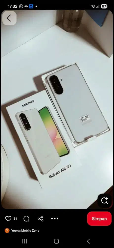 Samsung A56 5G 12/256 Garansi Panjang. Dijual Cepat