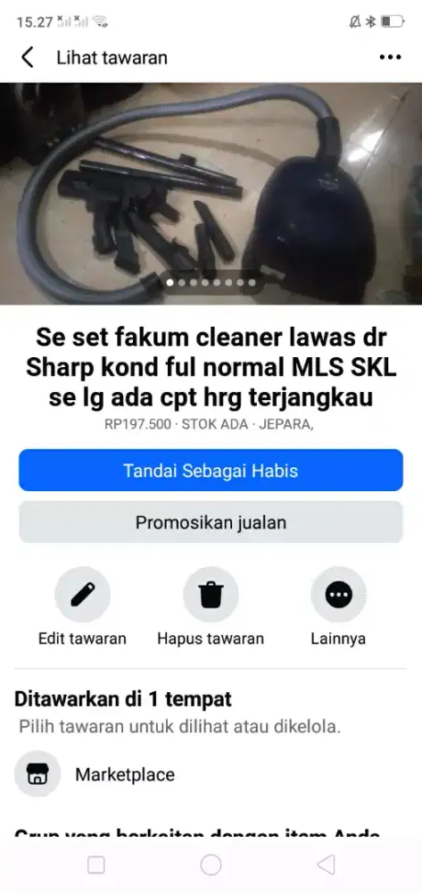 Se set fakum cleaner Sharp kond ful normal hrg terjangkau cpt dpt