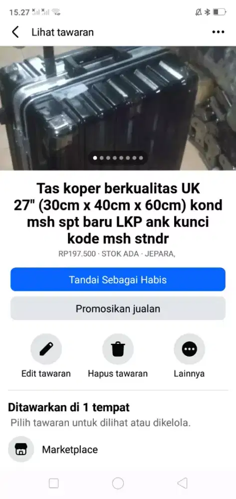 Tas koper jumbo berkualitas UK 27 kond msh spt baru hrg murah sj cpt