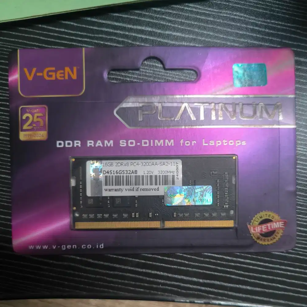 RAM Laptop V-GeN Platinum 16GB DDR4 3200MHz – BARU & GARANSI RESMI