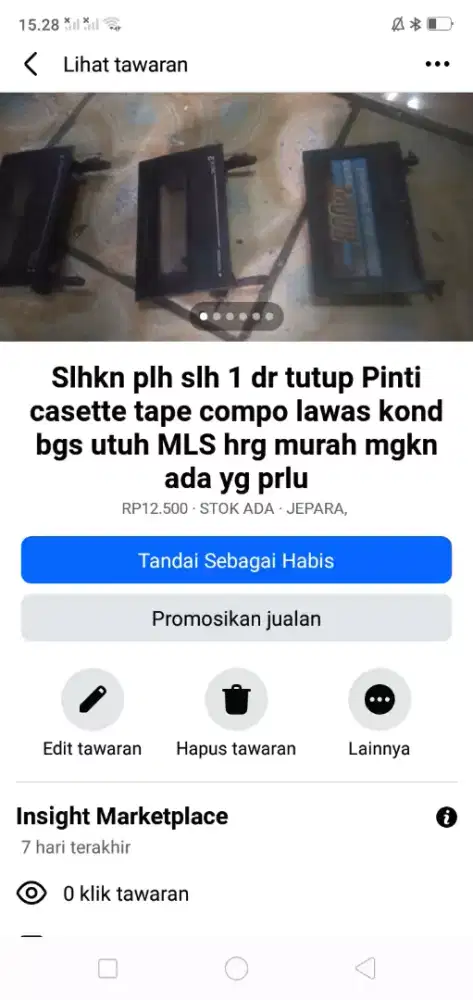 Slhkn lh slh 1 dr tutup pintu kaset audio tape kond bgs mgkn perlu