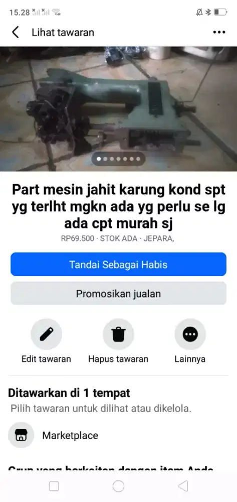 Part mesin jahit karung kond spt yg terlht mgkn ada yg perlu murah sj