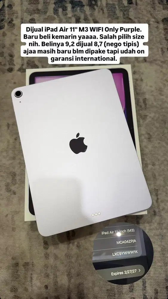 Ipad air m3 11 purple