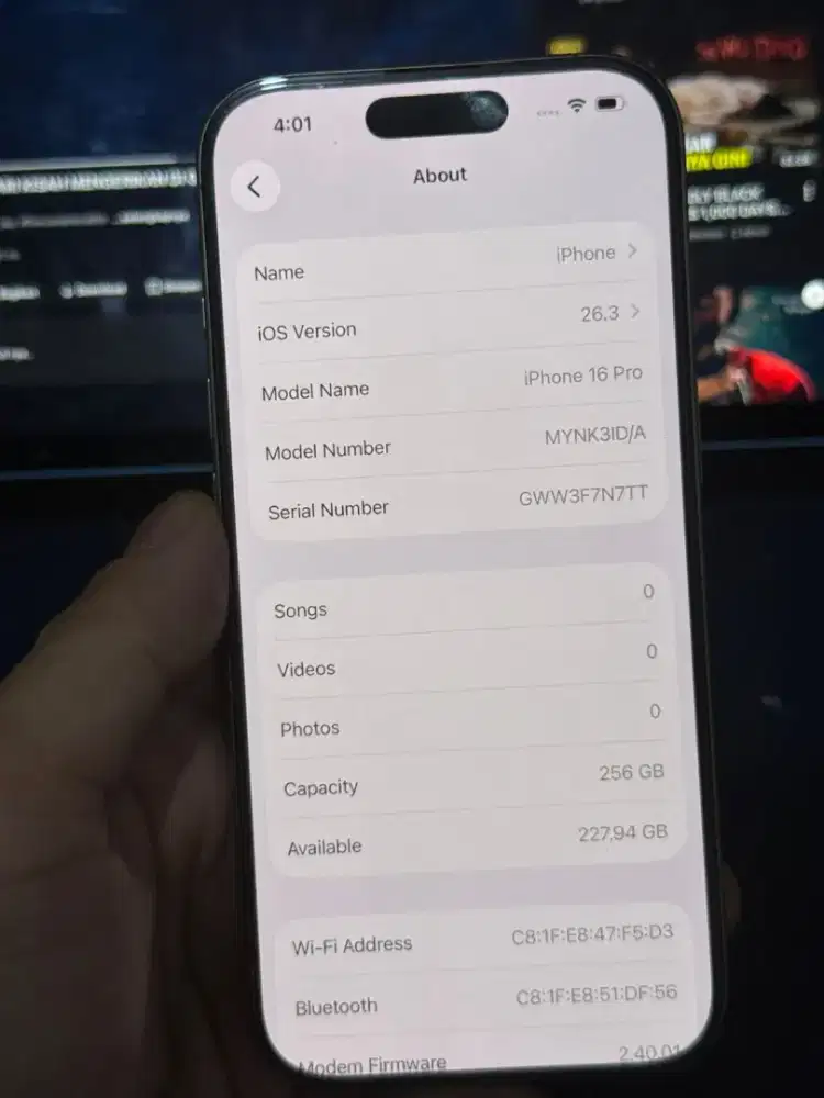 iPhone 16 Pro 256gb iBox batangan mulus no minus garansi
