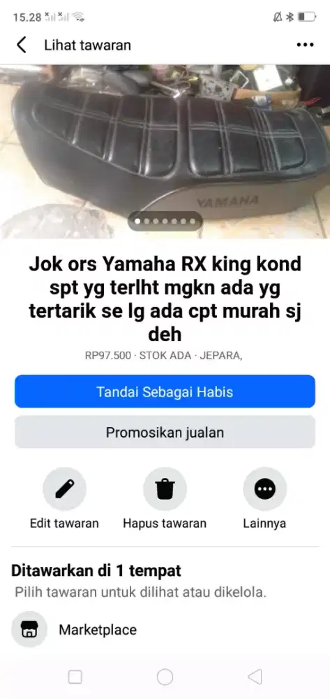 Jok ors Yamaha RX-King kond spt yg terlht mgkn ada yg perlu hrg murah