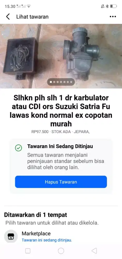Slhkn lh slh 1 dr CDI atau karbu ors Suzuki Satria Fu lawas kond hdp