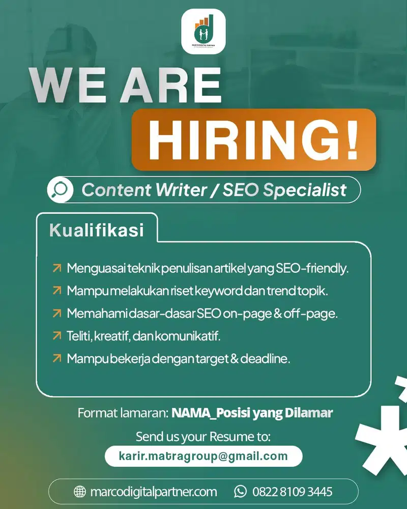 Hiring Content Writer untuk Digital Agency