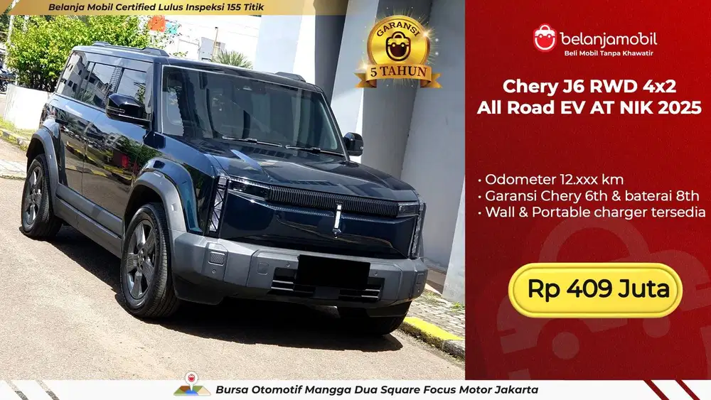 [ GARANSI 6TH ] Chery J6 J 6 RWD 4x2 EV 2025/2026