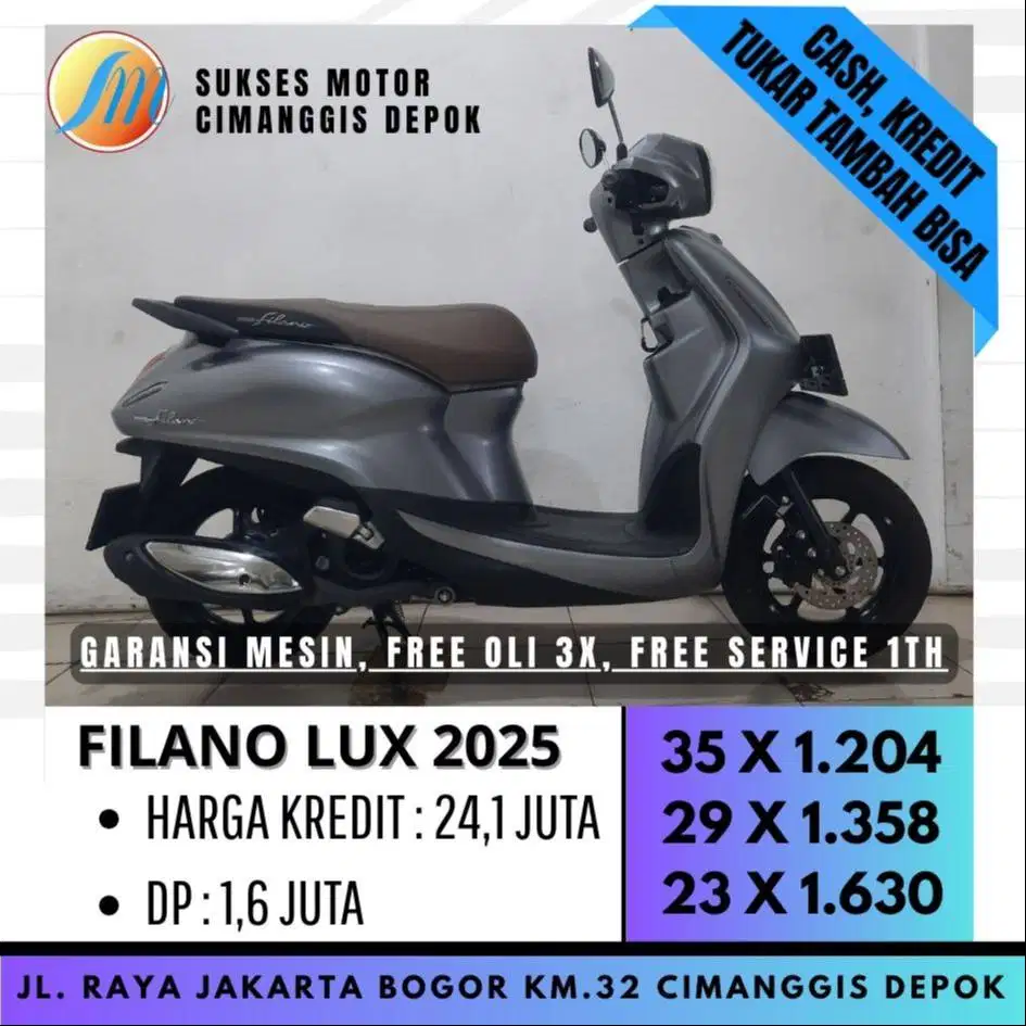 YAMAHA FILANO LUX 2025 SILVER MULUS GRESS SEPERTI BARU DP 1 JUTAAN