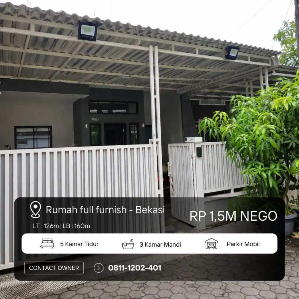 RUMAH FULL FURNISHED TAMANSARI PERABOT SANGAT LENGKAP  BONUS MOTOR