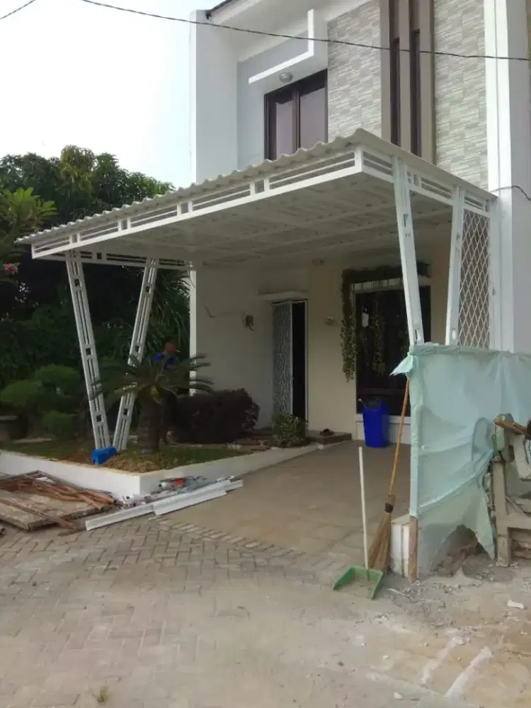 Kanopi baja ringan atap alderon, spandek pasir dan polos
