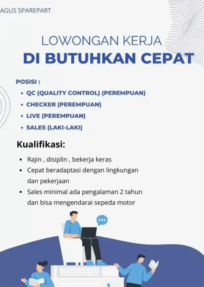 Lowongan kerja administrasi online shop
