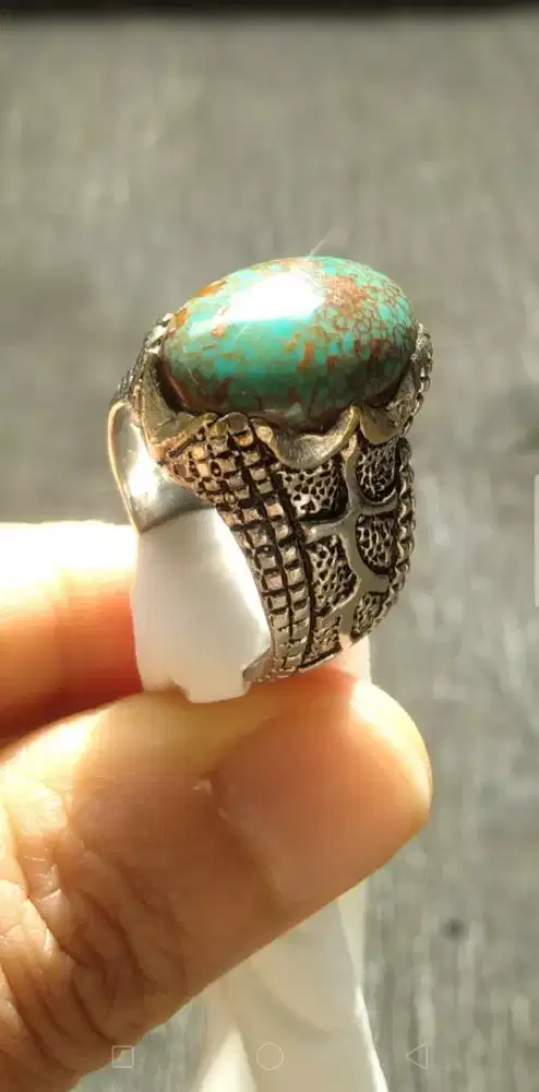 Pirus Mesir dim 17x12, Ring 8 Alpaka super Navajo Style