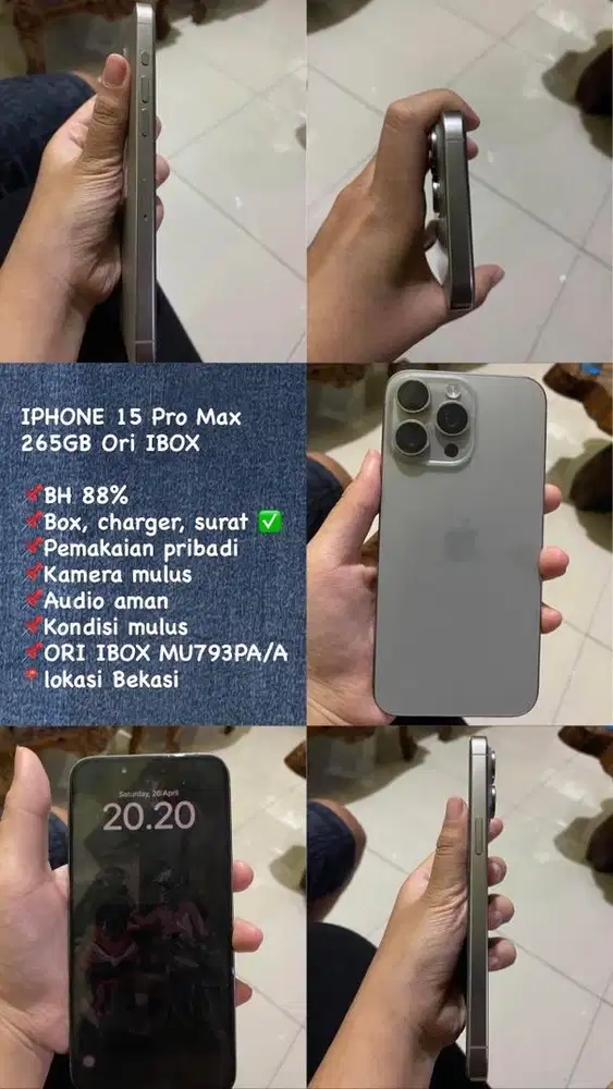 IPHONE 15 PROMAX 256GB ORI IBOX