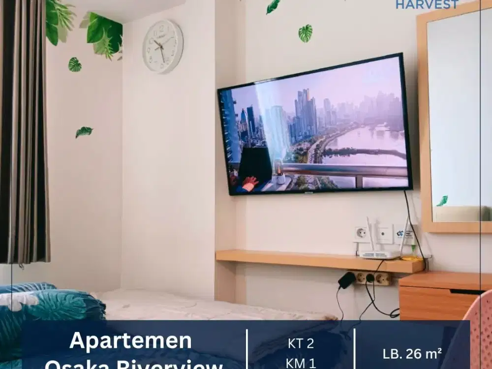 DIJUAL MURAH APARTEMEN OSAKA RIVERVIEW TOWER B 2BR FULL FURNISH PIK 2