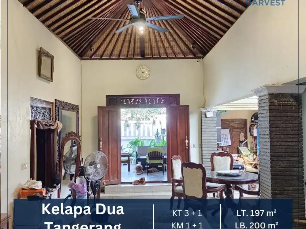 DIJUAL CEPAT RUMAH TINGGAL SANGAT MURAH LT 197M2 KELAPA DUA TANGERANG