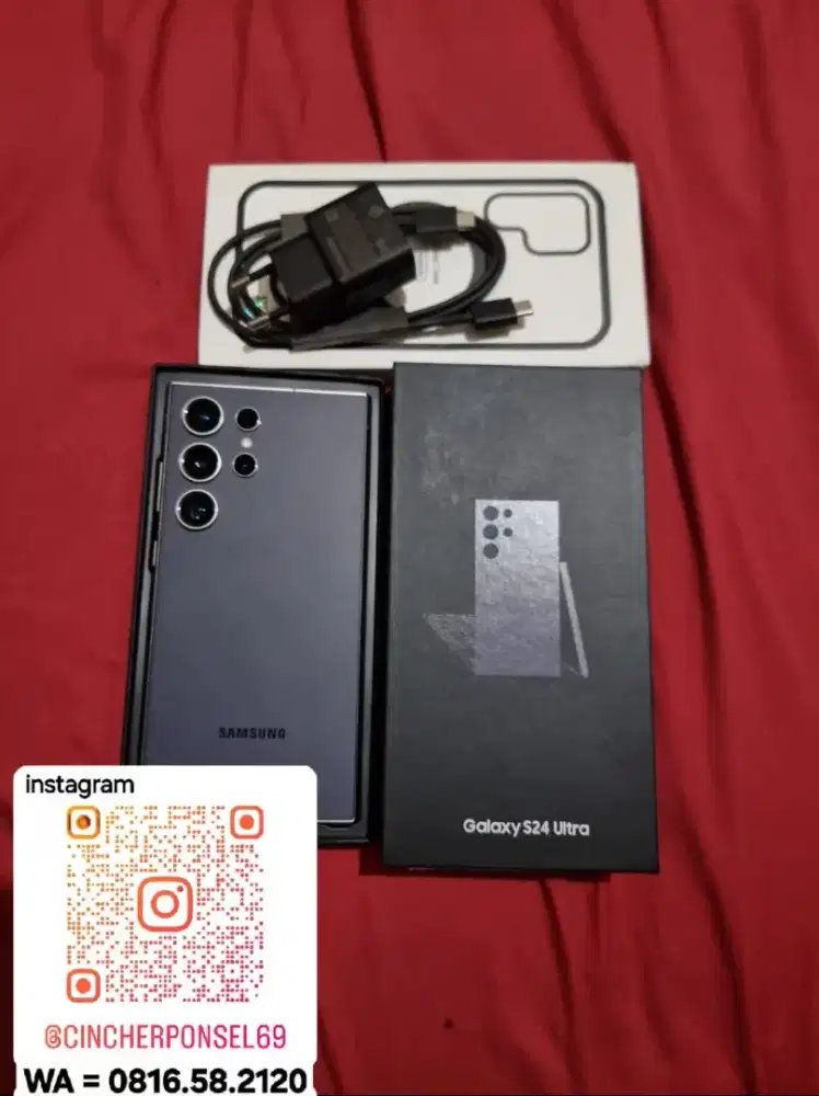 hp siap pakai samsung S24 ULTRA 12/512 grns resmi likeNEW free ADAPTOR
