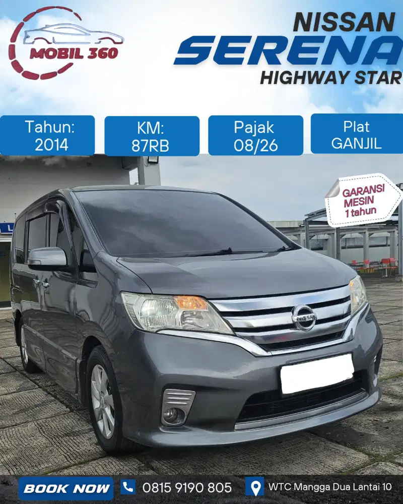 Nissan Serena HWS 2.0 matic tahun 2014