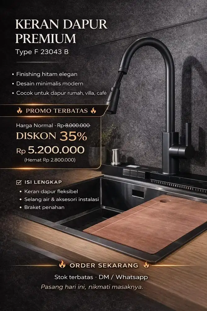 Premium Kitchen Sink Keran Dapur Premium