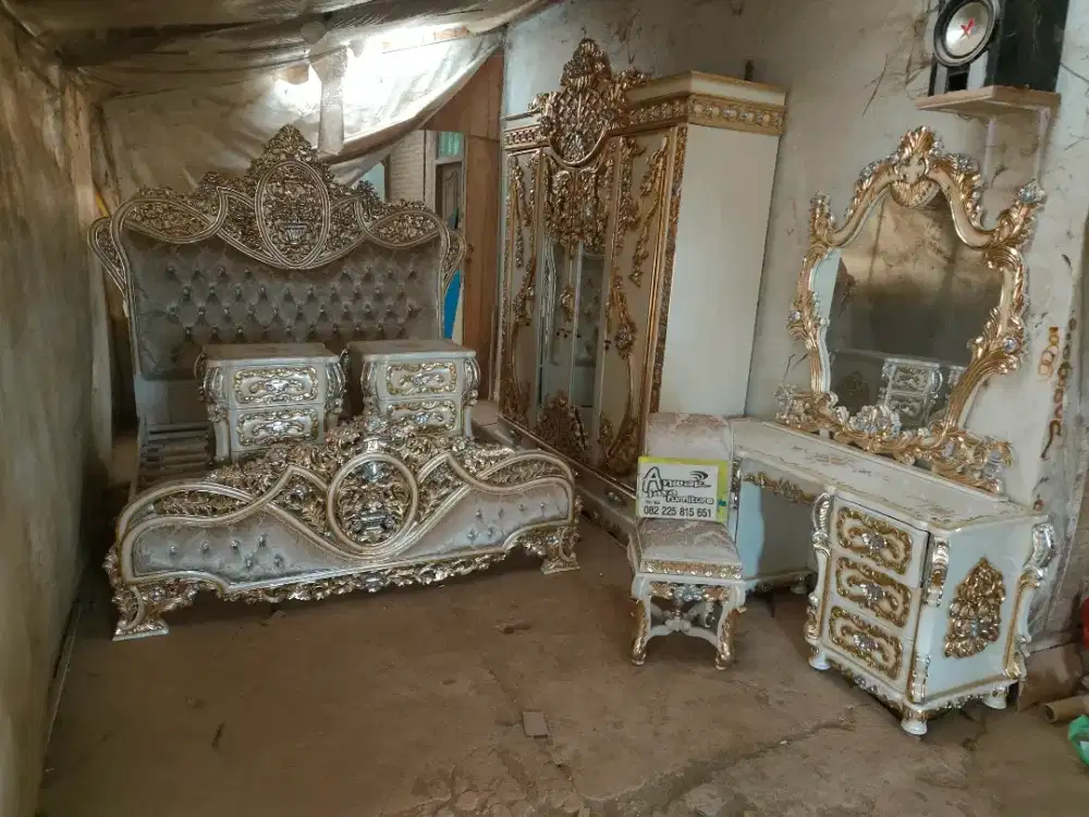 Tempat tidur dipan set kamar full kayu jati