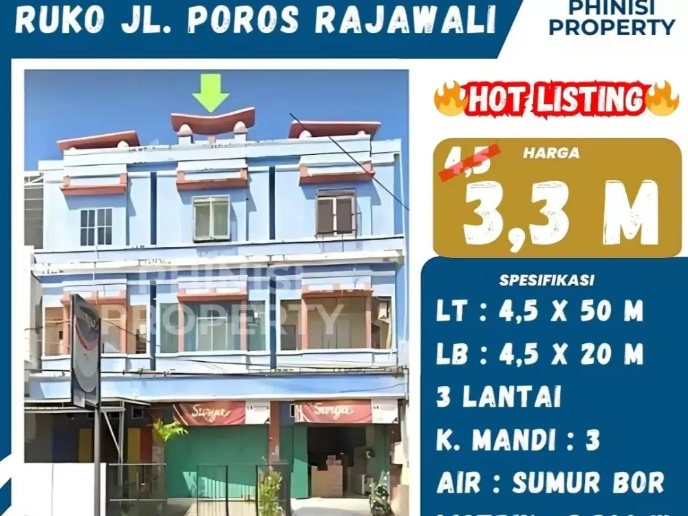 Dijual Ruko Jalan Poros Rajawali