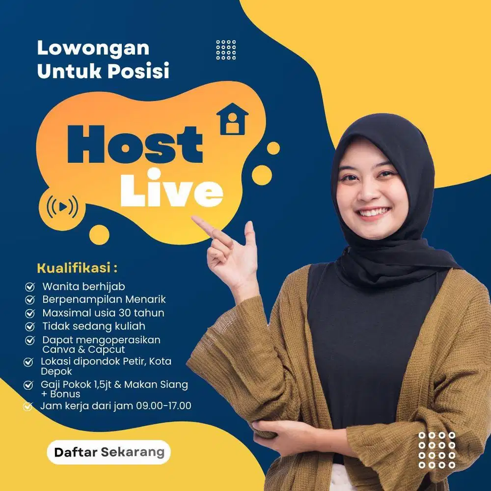 Lowongan Host Live Online Shop