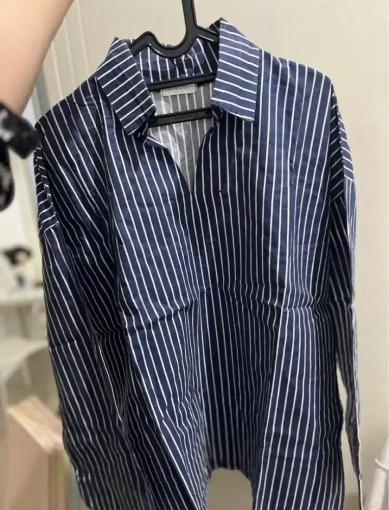 Kemeja navy wanita all size