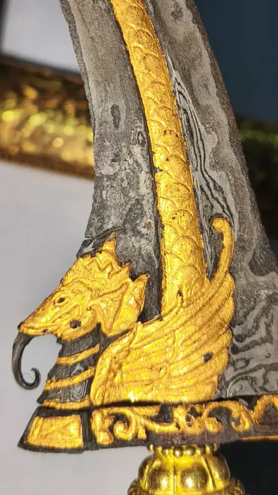 Pusaka langka antik unik ontentik rare keris Naga Liman kinatah emas