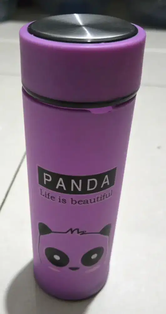 Jual Botol minuman panda karton motif animal termos kaca asli ori