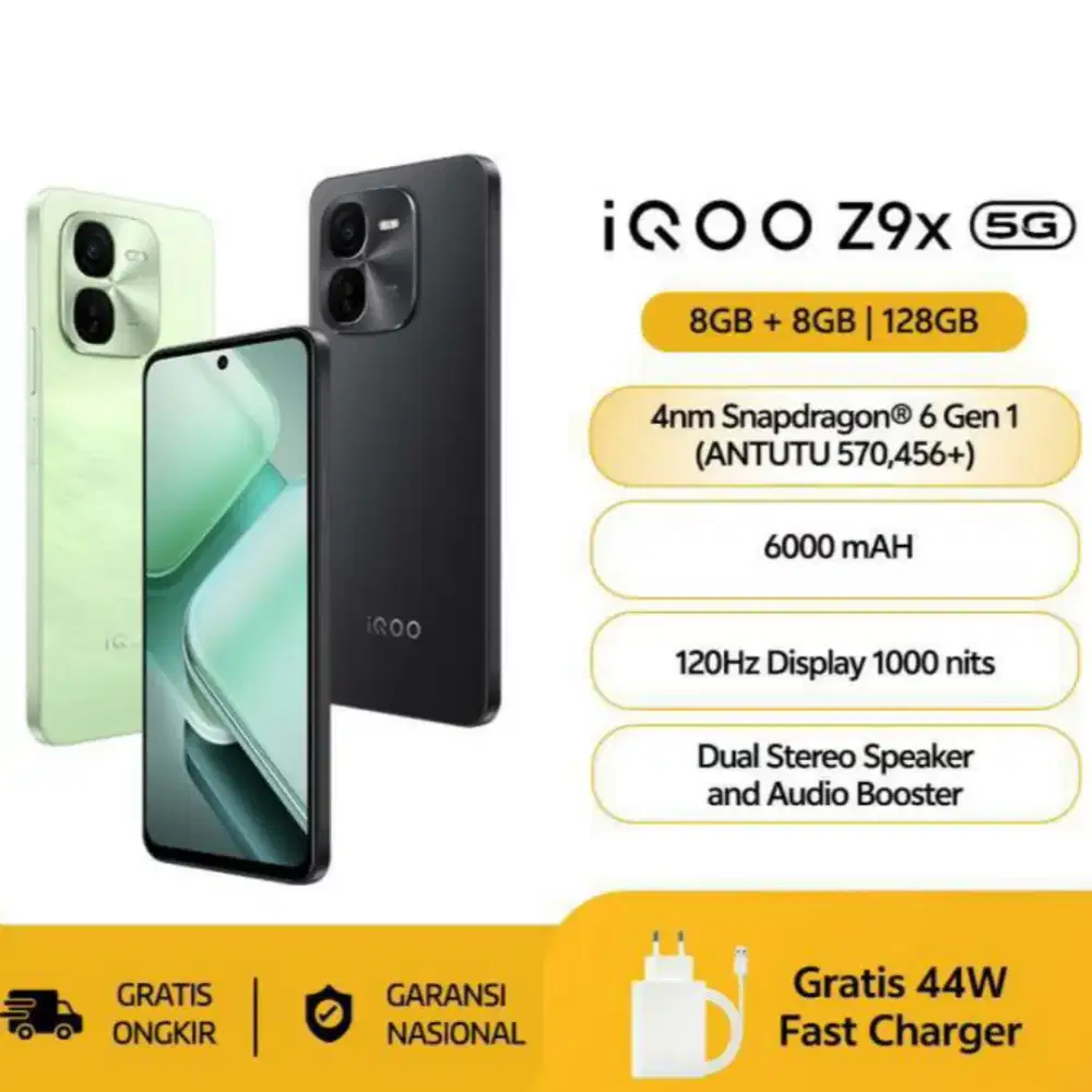 Iqoo Z9x 5G 8/256 & 8/128 gb New Garansi Resmi
