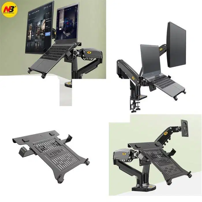 Bracket TV/Monitor 2 Layar North Bayou F195A 22-32+Laptop Mount+USB