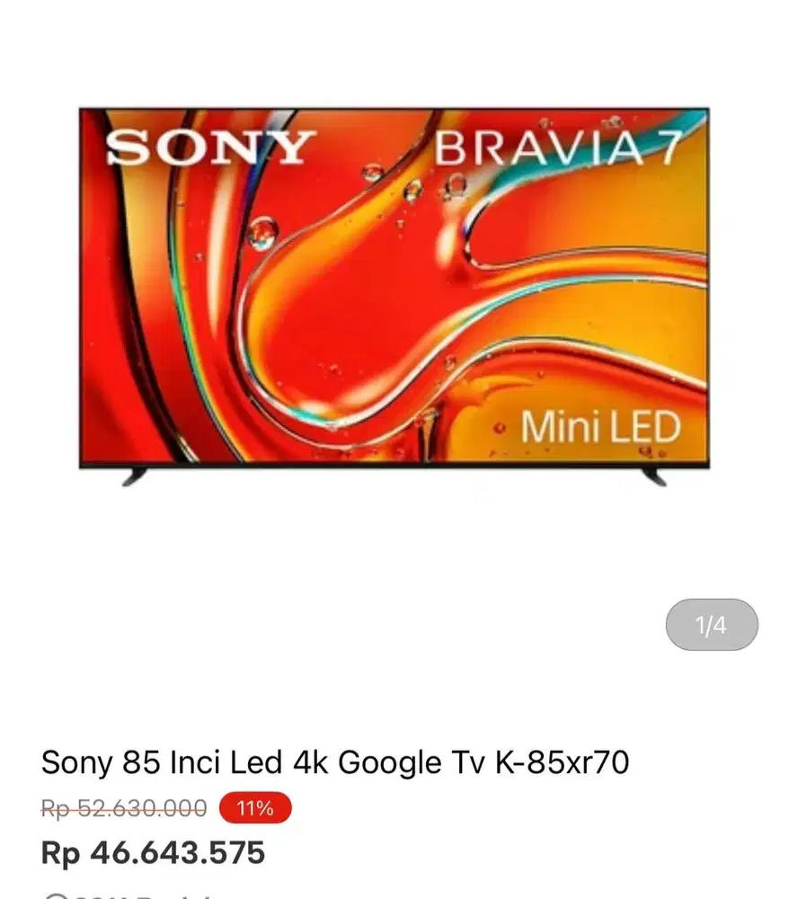 SONY GOOGLW TV OLED 85 inci