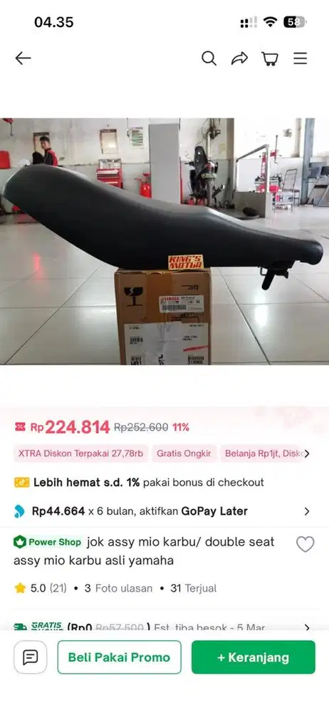 JOK MIO BARU ASLI YAMAHA (28DF473000)