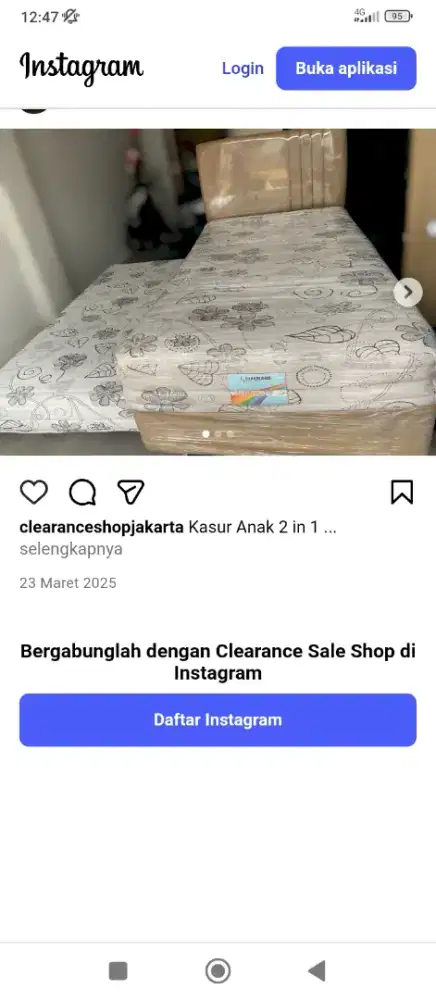 Kasur mulus sorong atas bawah siap tidurkan