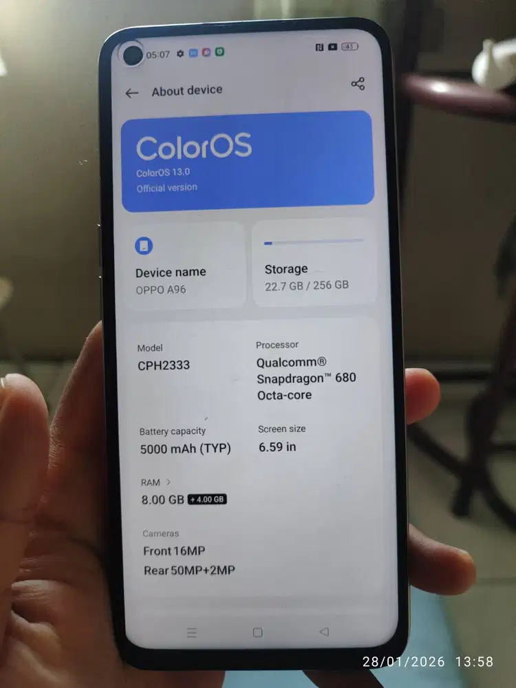 Oppo a96 second Ori no service