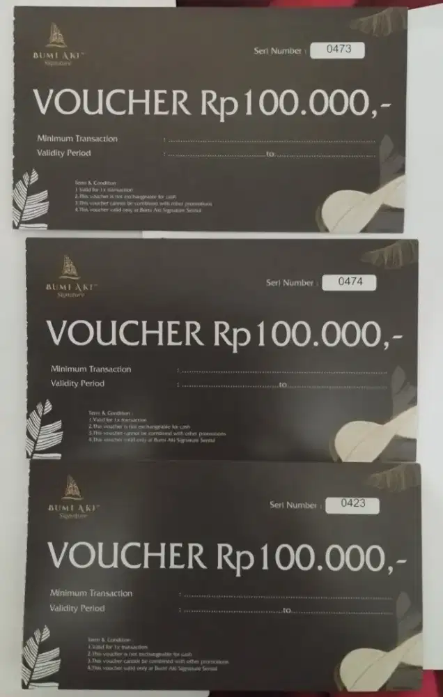 Voucher makan Bumi Aki