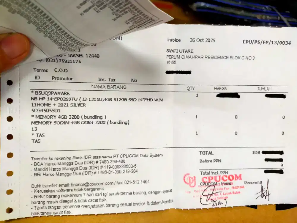 Scond 3Bln dijual laptop Hp 14-ep Intel i3 gen 13 8/512GB NVME Grns on