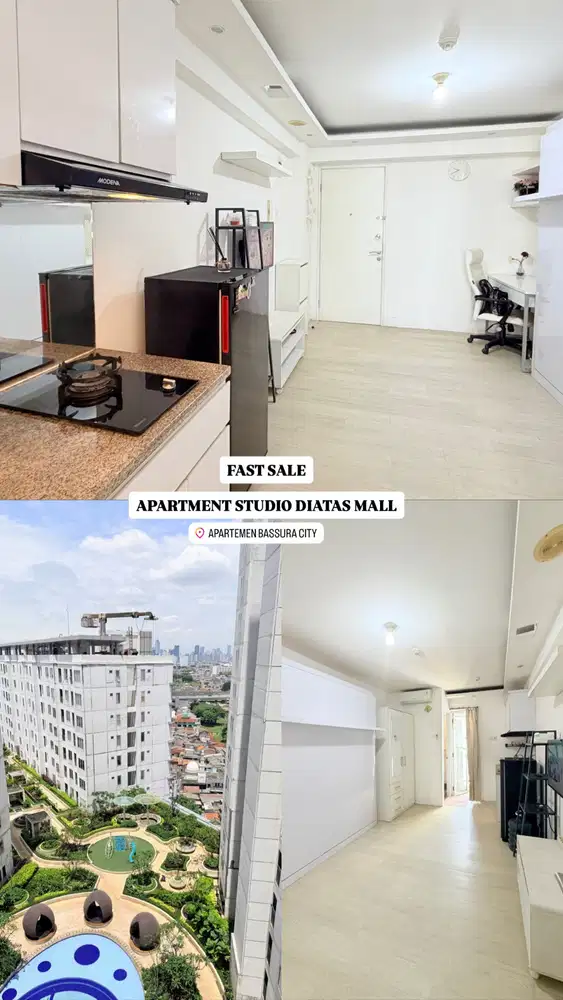Jual CEPAT - Studio Apartment TowerC diatas Mall view Kolam Hak Milik