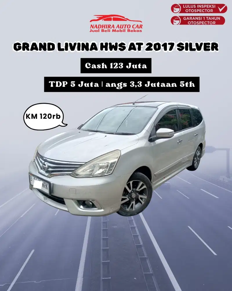 DP 5 Juta Grand Livina HWS AT 2017 Silver