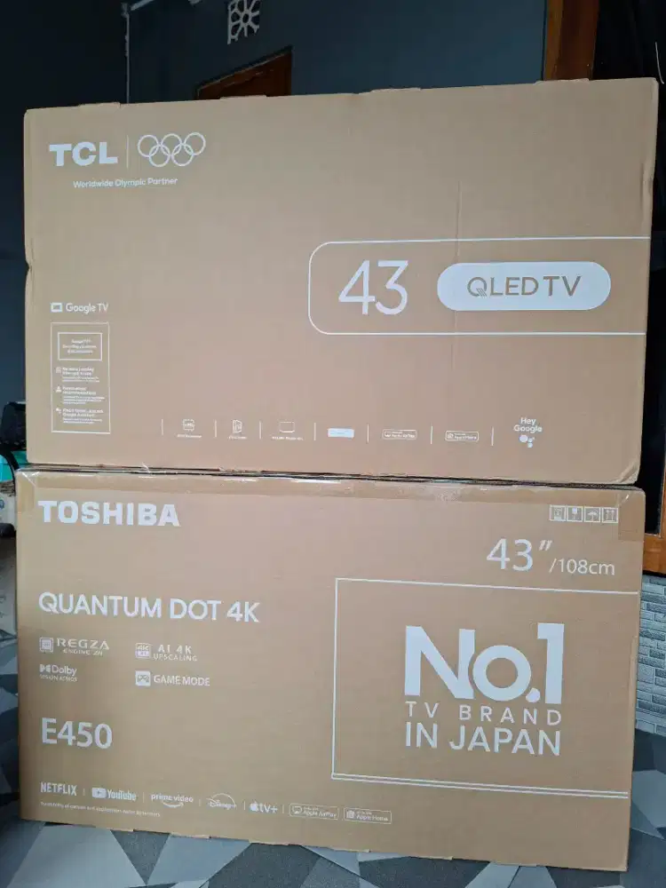 Tcl QLED google tv 43 inch 43T6C layar 4K UHD