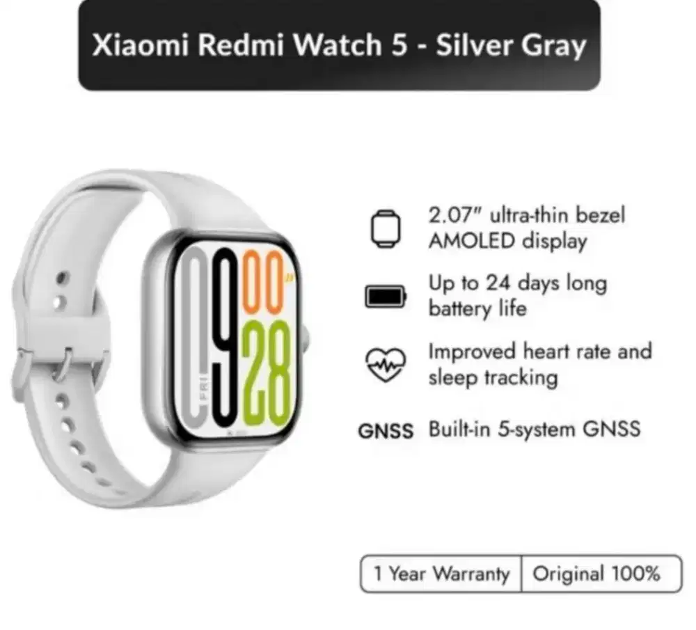 Smartwatch Redmi 5 Silver Grey