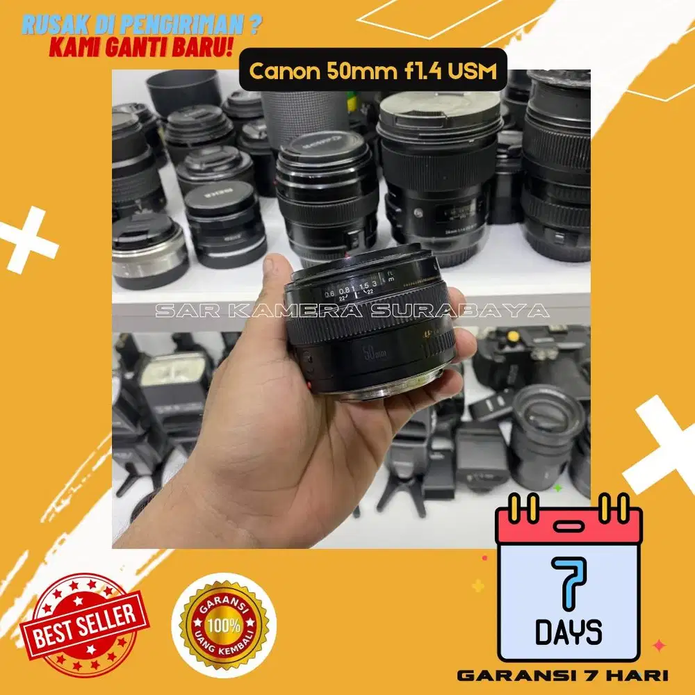 Lensa rix prime canon 50mm f1.4 USM