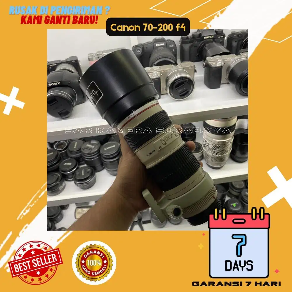 Lensa tele 70-200 F4 L series normal fokus akurat