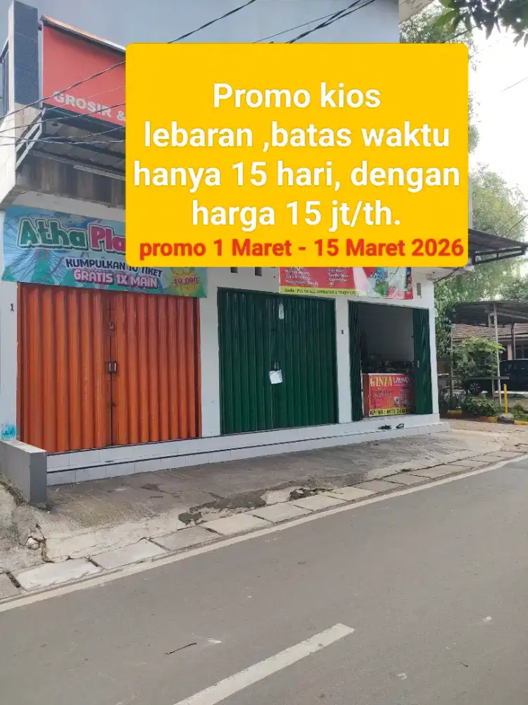 Disewakan ruko tempat usaha per tahun