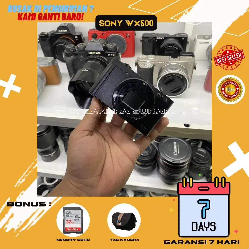 Kamera pocket digicam sony WX500 termurah siap pakai