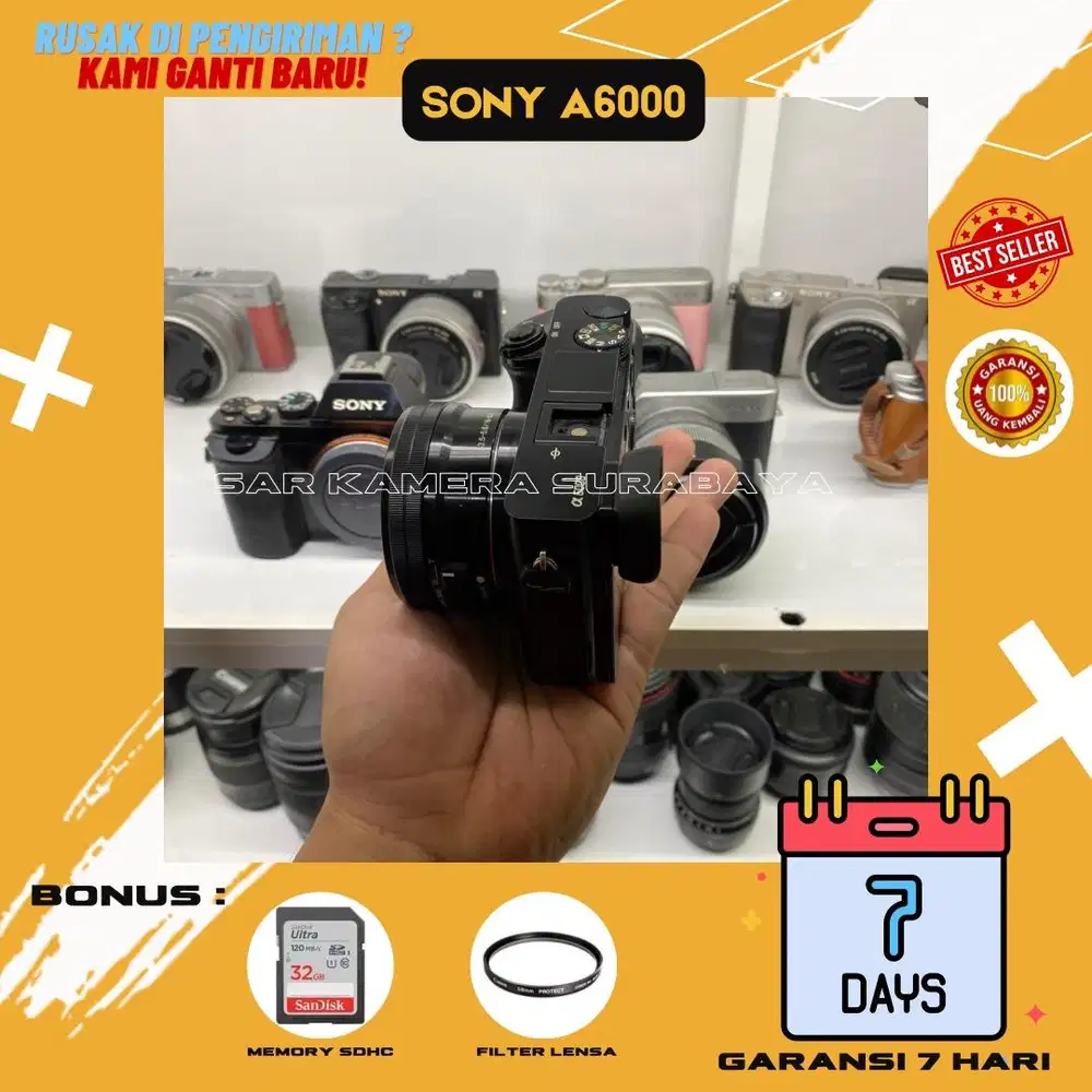 Kamera mirorles sony A6000 kit 16-50 fullset box