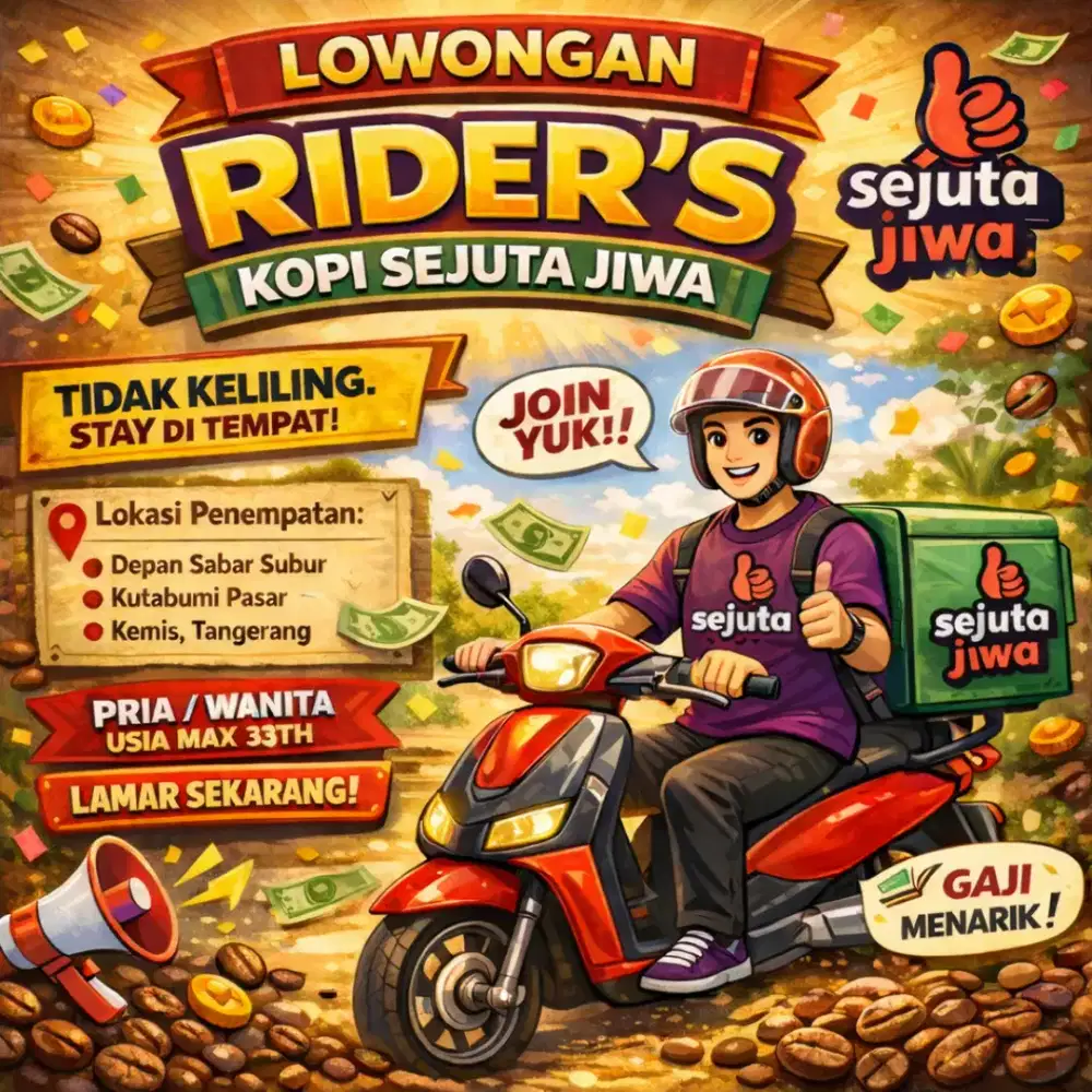 LOWONGAN KERJA RIDERS KOPI SEJUTA JIWA KOTABUMI