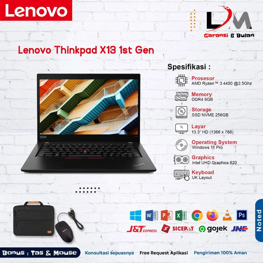 Lenovo Thinkpad X13 G1 Ryzen 3-4450U Ram 8GB SSD 256GB 13.3 Win 11